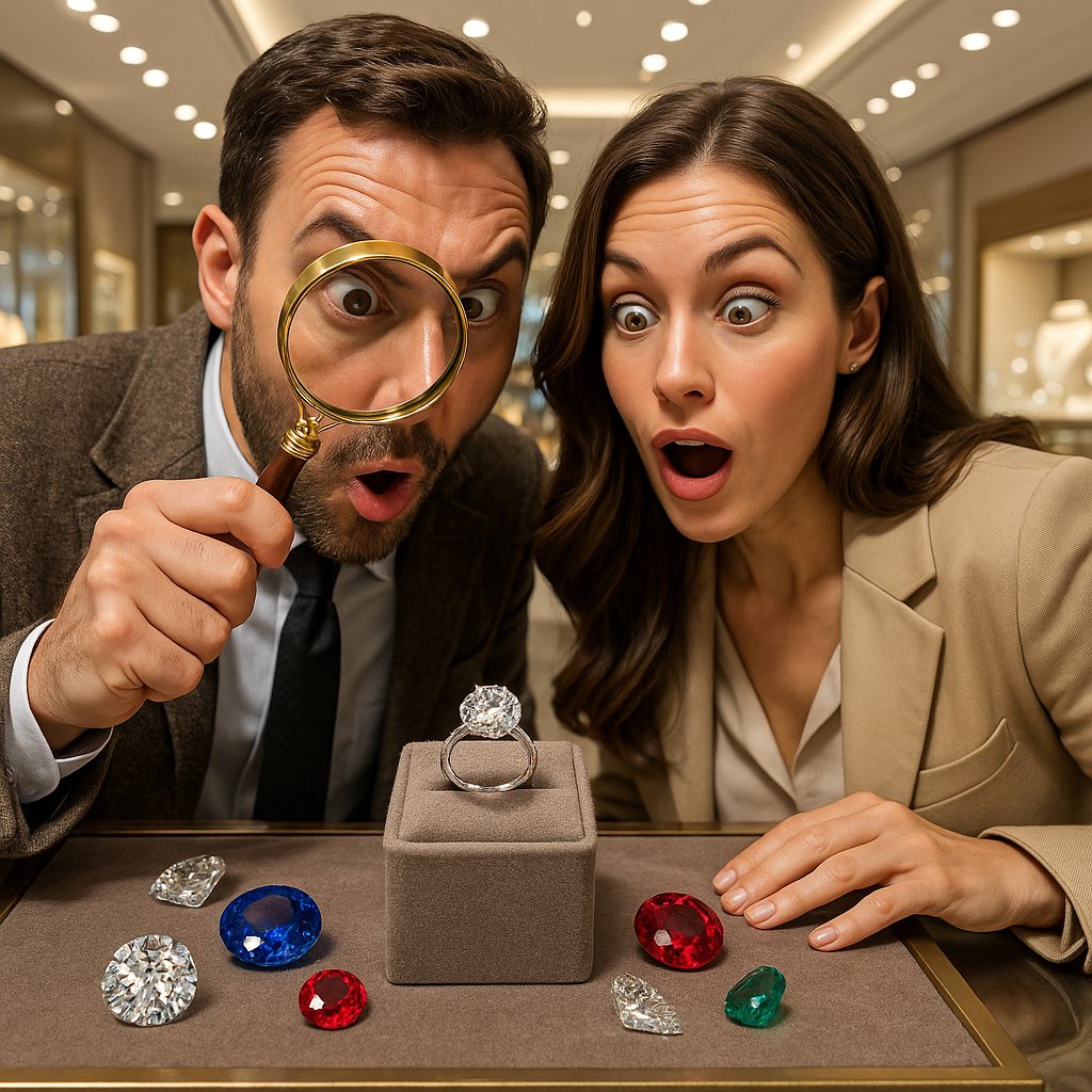 Close up of diamond ring and insurance documents showing proper jewelry documentation and insurance process