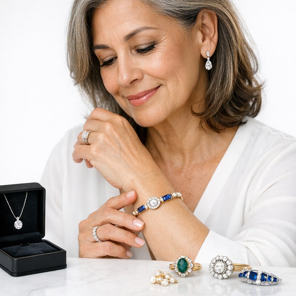 A stunning before-and-after illustration showing multiple outdated inherited jewelry pieces being beautifully repurposed into one cohesive modern diamond ring design at Robinson's Jewelers.