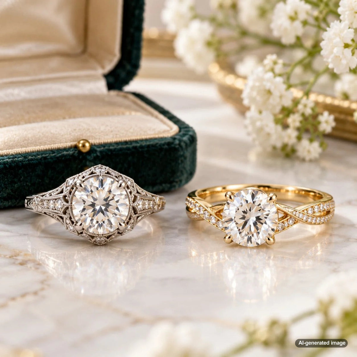 Estate diamond being reset into a new ring while the original vintage setting is carefully preserved