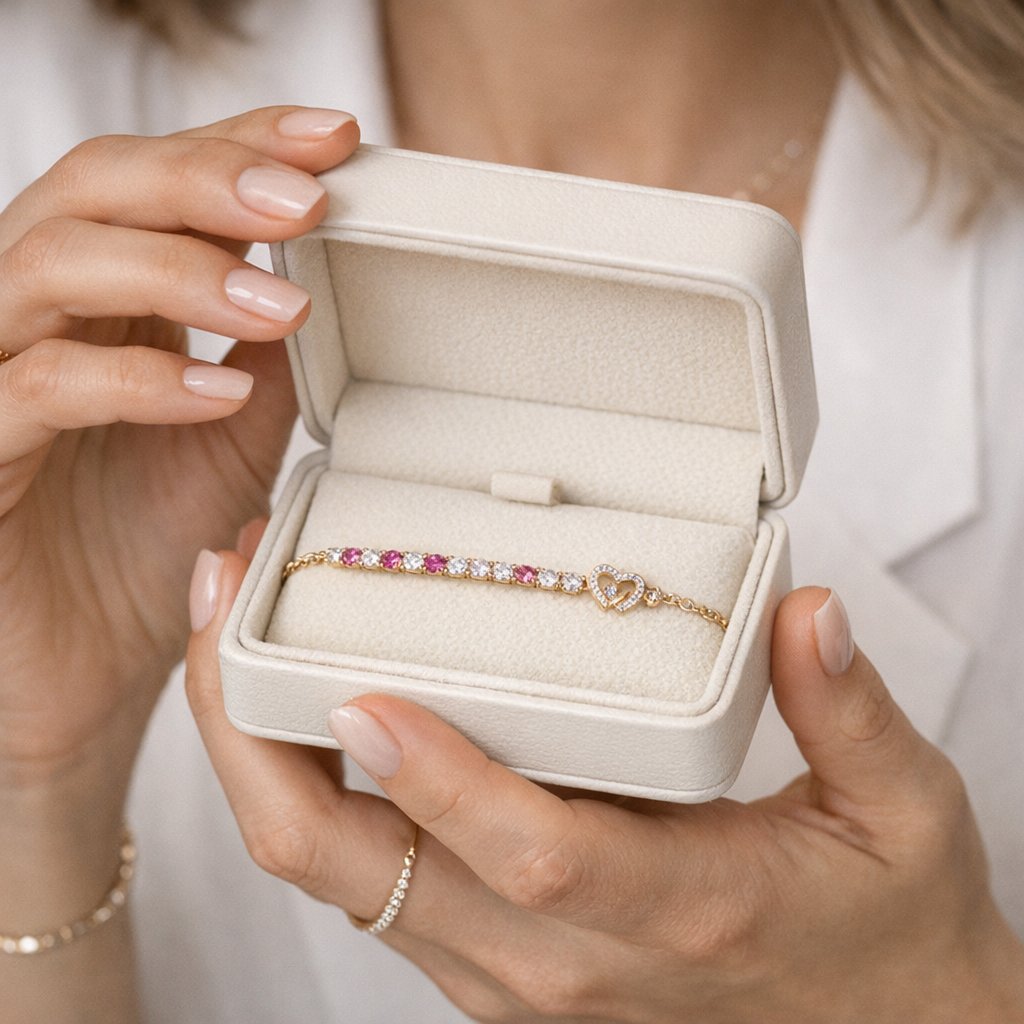 Elegant gold and diamond friendship bracelet and ring set displayed on a soft surface, showcasing sophisticated, non-juvenile jewelry for adults.