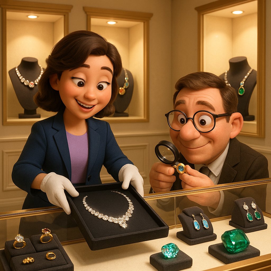 Elegant heirloom jewelry collection stored in archival boxes with separate compartments