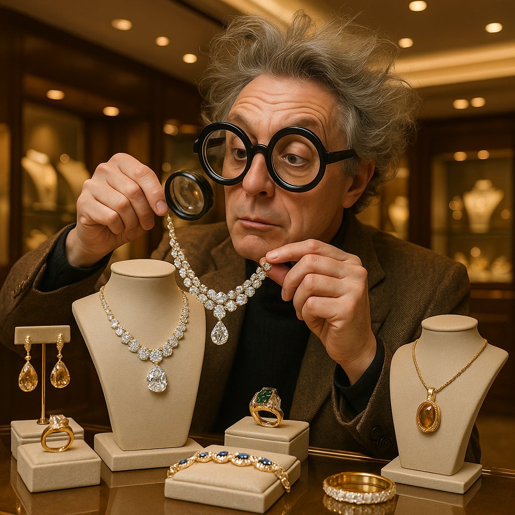 Close-up of vintage and modern jewelry pieces with potential to become valuable collector's items