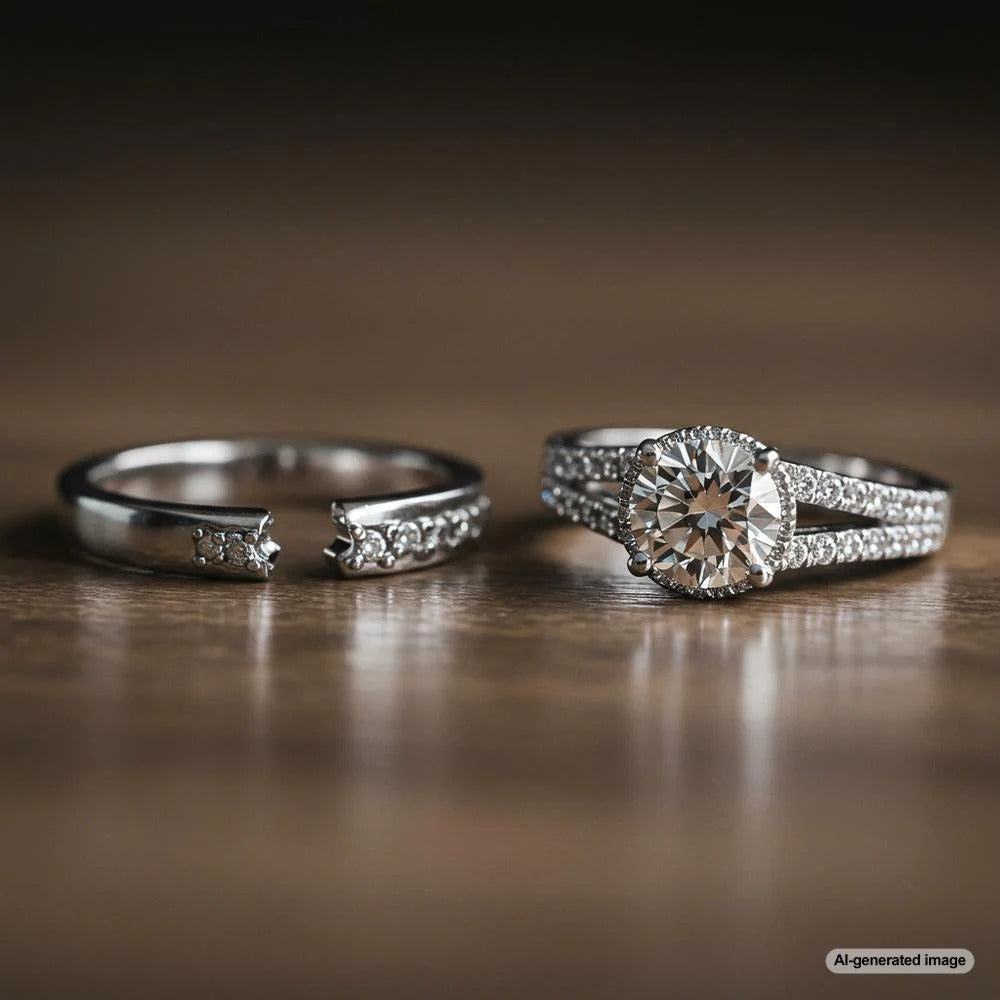 Close-up of a high-quality diamond ring showcasing its brilliance and intricate setting