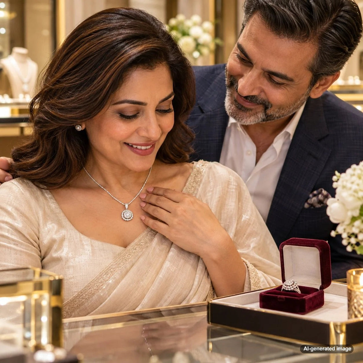Inherited diamond ring transformed into an elegant diamond pendant necklace, preserving the beauty and sentimental meaning of treasured family heirloom jewelry