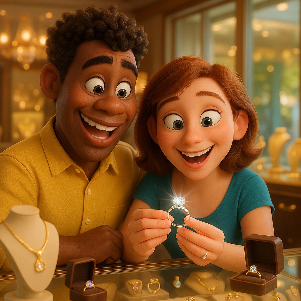 Close up of a stunning lab-grown diamond engagement ring sparkling on a woman's hand