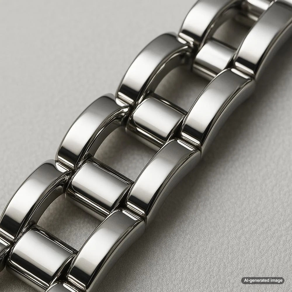White gold ring with and without rhodium plating comparison