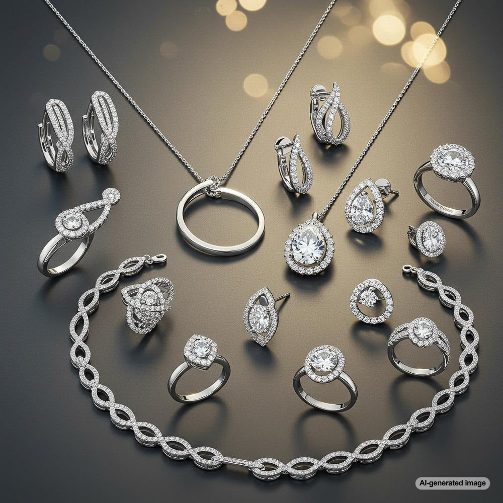 Elegant White Gold Jewelry - Rings, Necklaces, and Bracelets