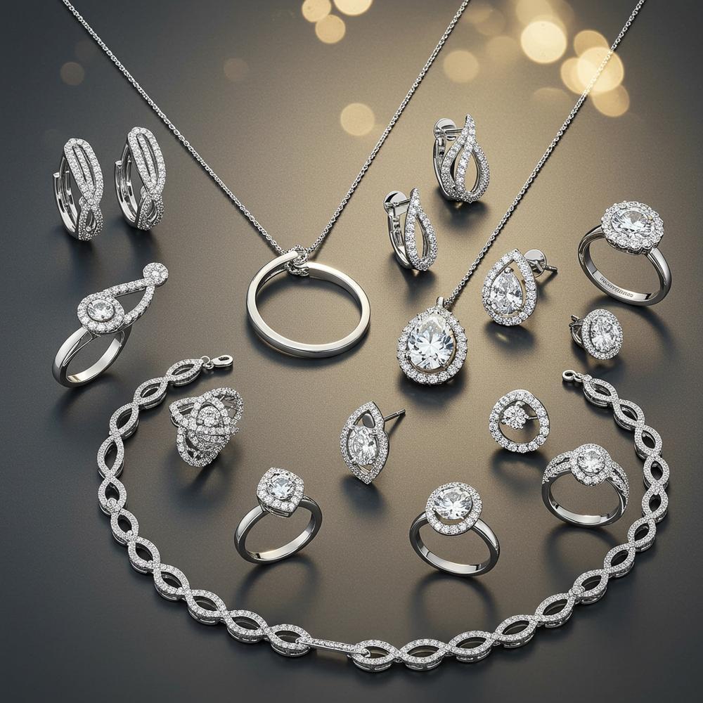 Elegant White Gold Jewelry - Rings, Necklaces, and Bracelets