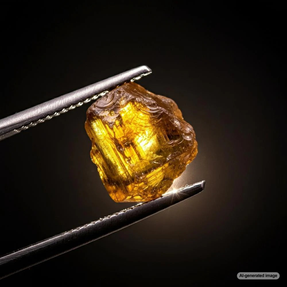 Close-up of a sparkling zircon gemstone showcasing its brilliance and facets