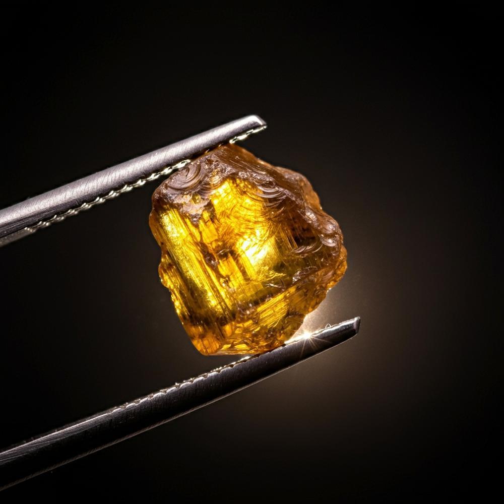 Close-up of a sparkling zircon gemstone showcasing its brilliance and facets