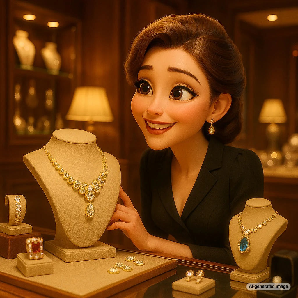 Vintage and modern jewelry pieces arranged to showcase how jewelry tells personal stories