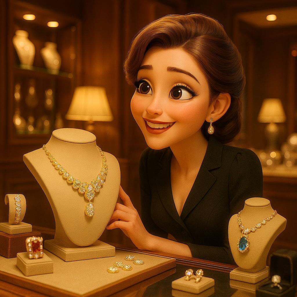 Vintage and modern jewelry pieces arranged to showcase how jewelry tells personal stories