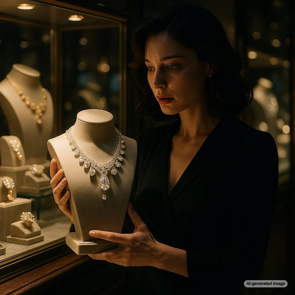 Mysterious antique jewelry pieces with dark background representing cursed gems and legends