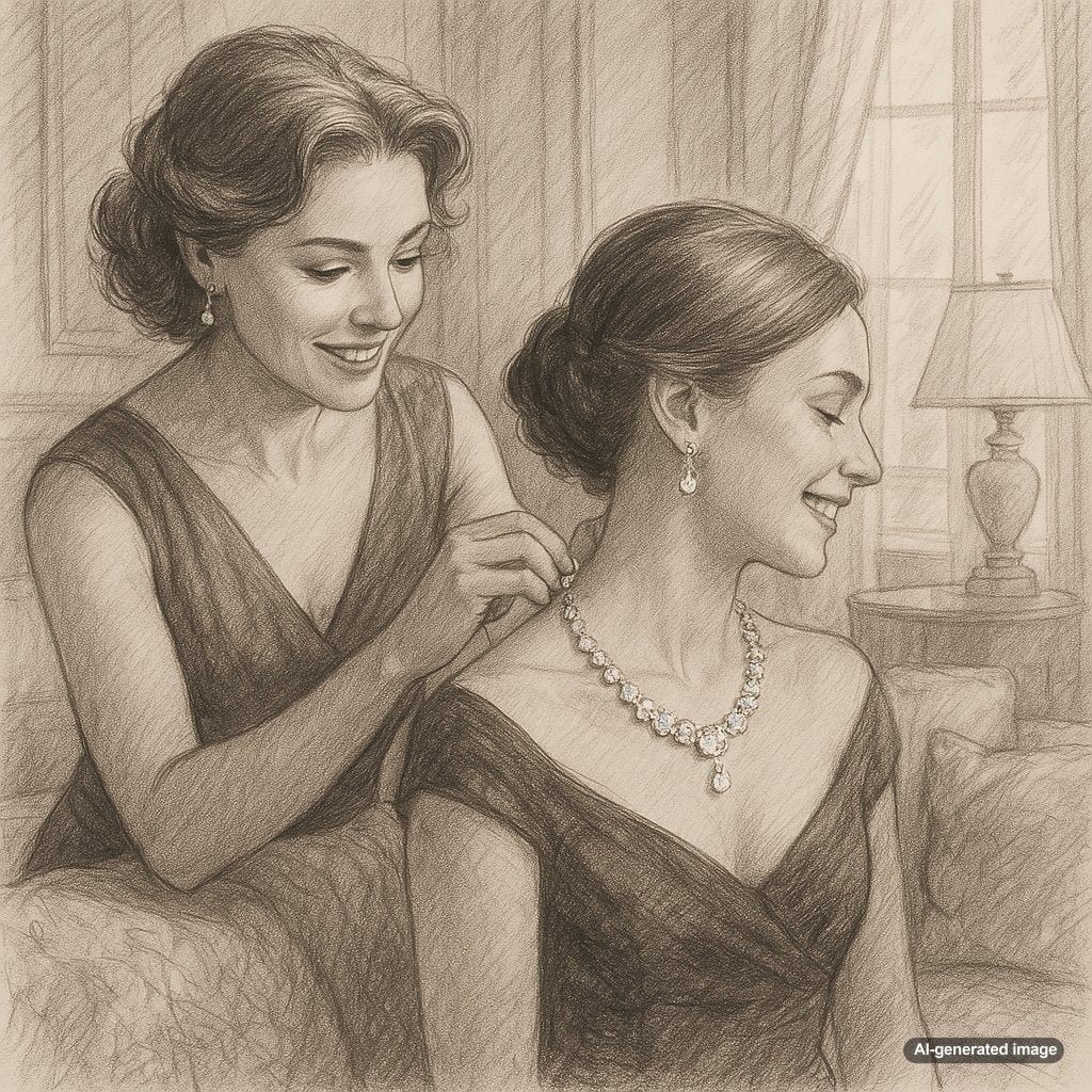 Elegant jewelry gifts displayed as expressions of love with romantic lighting
