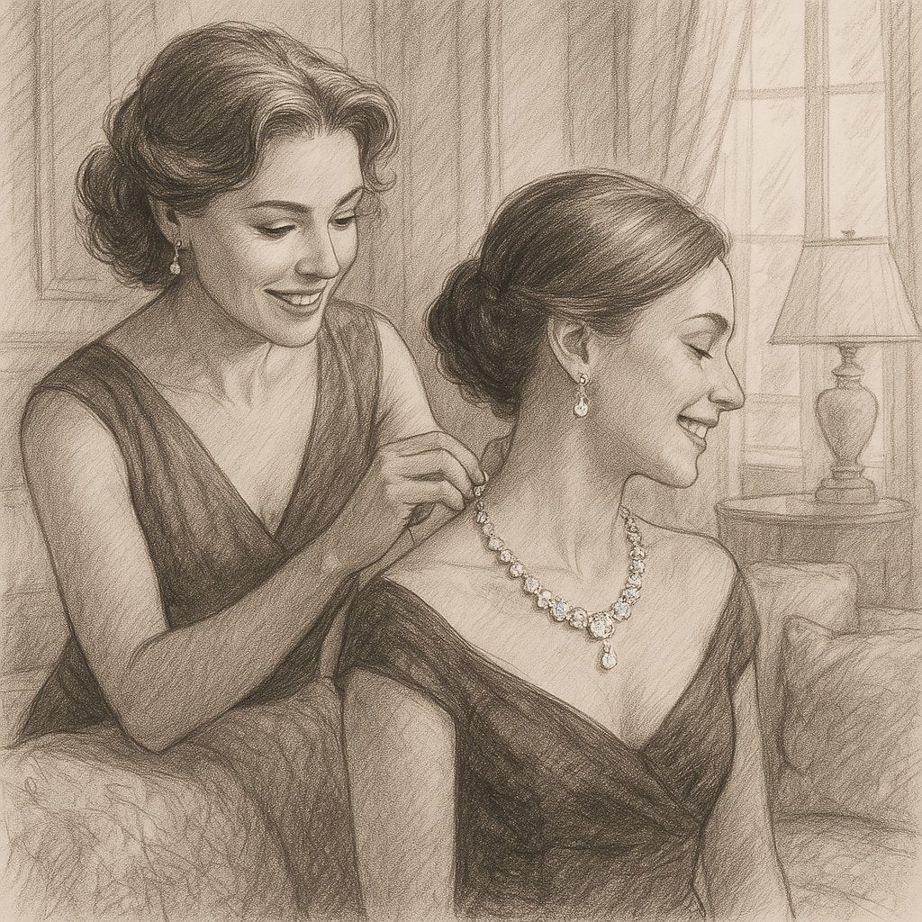 Elegant jewelry gifts displayed as expressions of love with romantic lighting