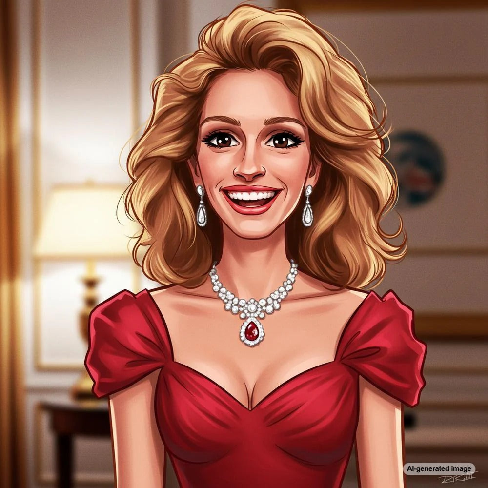 Iconic jewelry pieces from famous movies displayed on a velvet tray