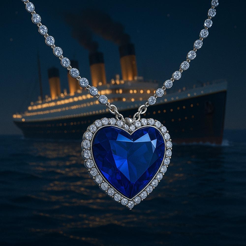 Vintage books with elegant jewelry pieces displayed on top including rings, necklaces and brooches