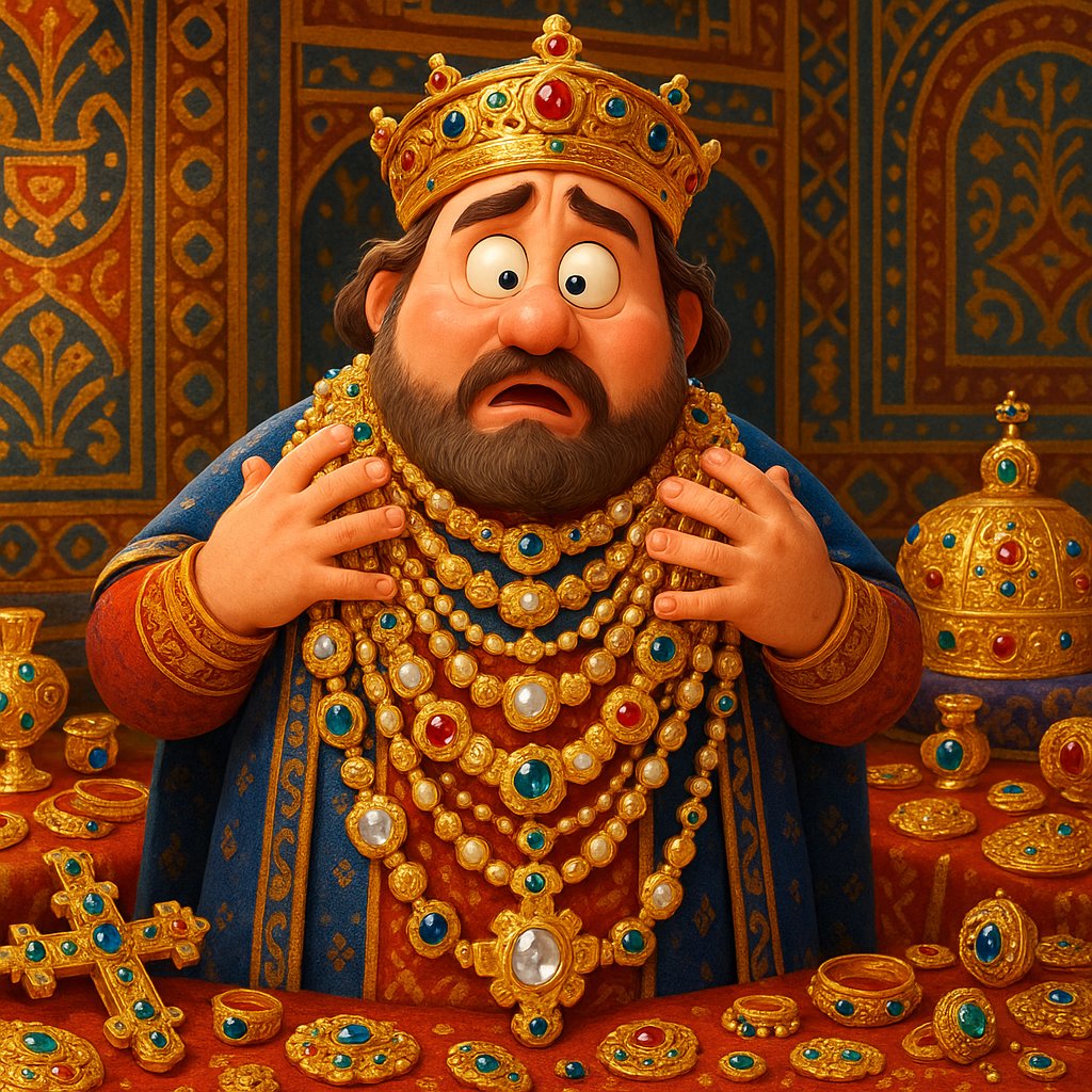 Opulent Byzantine style jewelry featuring intricate gold work, vibrant enamels, and sparkling gemstones reminiscent of imperial treasures