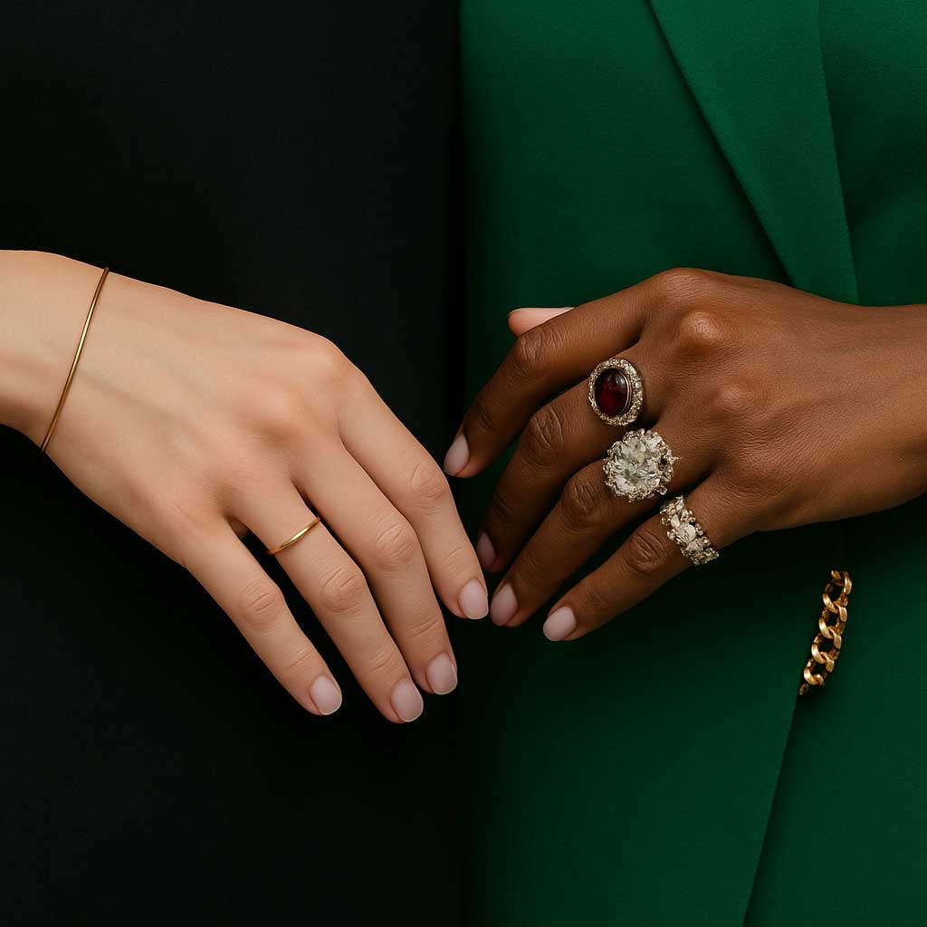 Minimalist delicate jewelry vs. bold maximalist statement pieces comparison