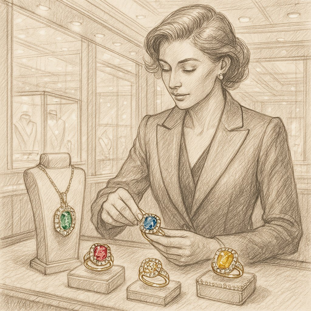 A stunning collection of alternative birthstone rings featuring alexandrite, spinel, and tsavorite garnet in various modern settings