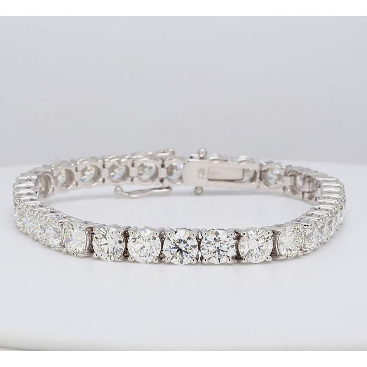 Ninacci 14K White Gold Tennis Bracelet with 6.67 Carats of Round Diamonds