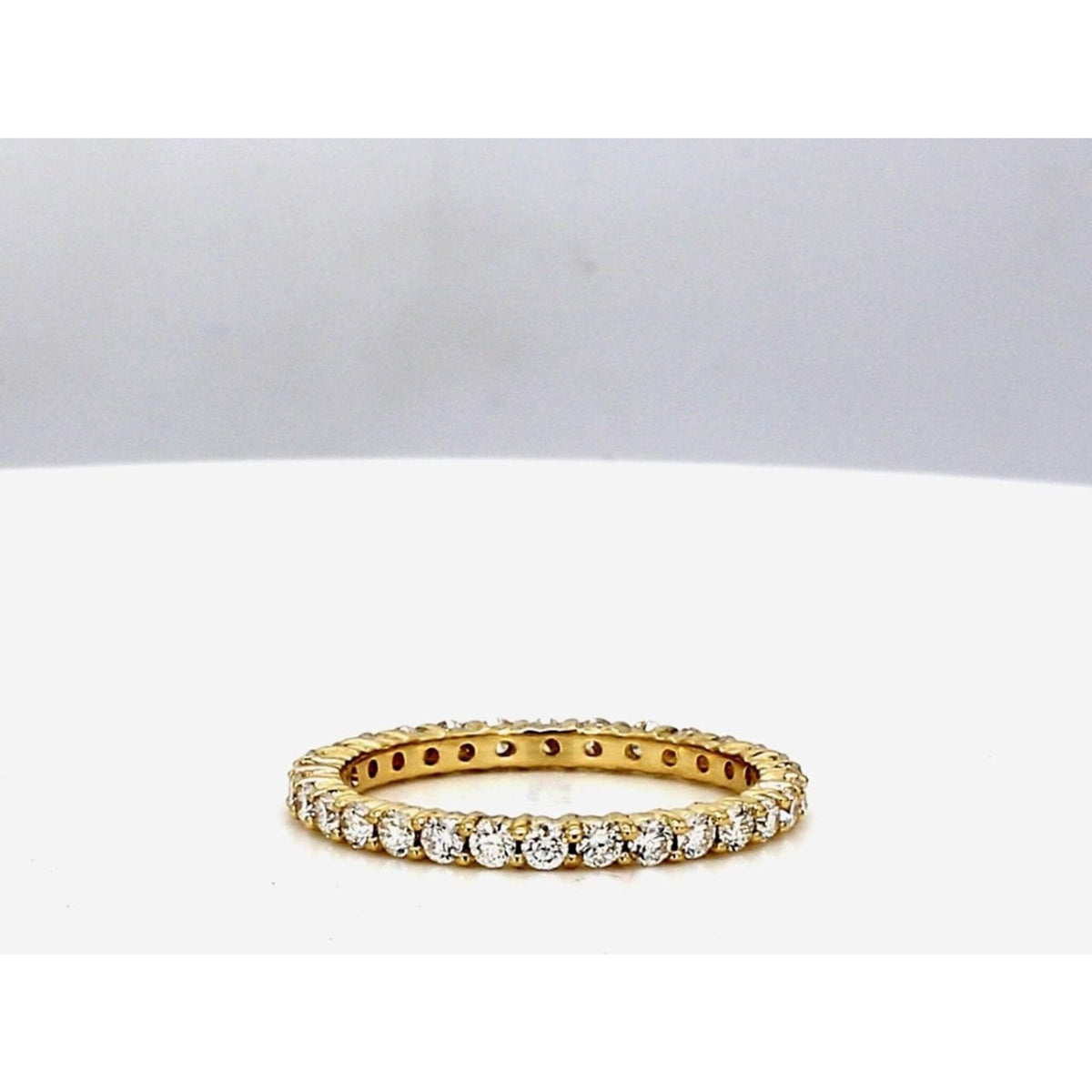 Ninacci 14K Yellow Gold Eternity Band with 0.88 Carats of Shared Prong-Set Round Diamonds