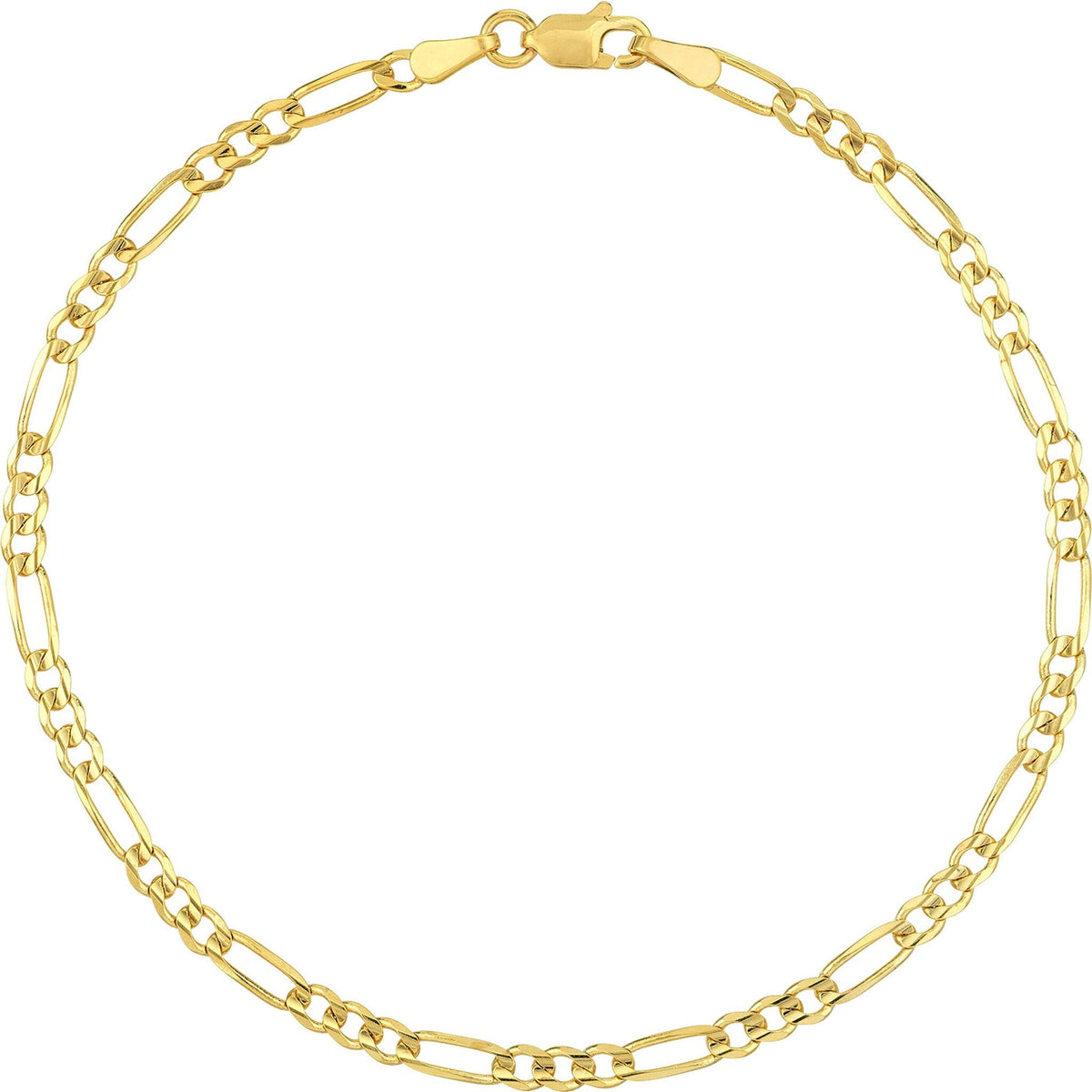 Olas d'Oro 18-inch 10K Yellow Gold Figaro Chain Necklace with Lobster Lock Clasp