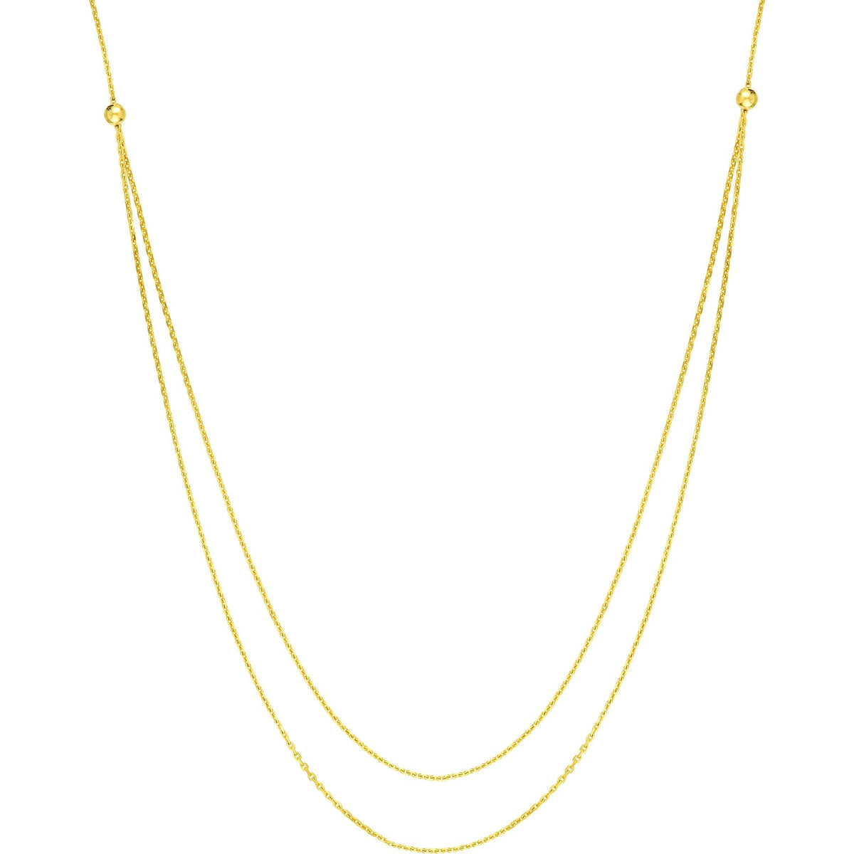 Beautiful 14k yellow gold diamond-cut cable chain necklace featured at Robinson's Jewelers