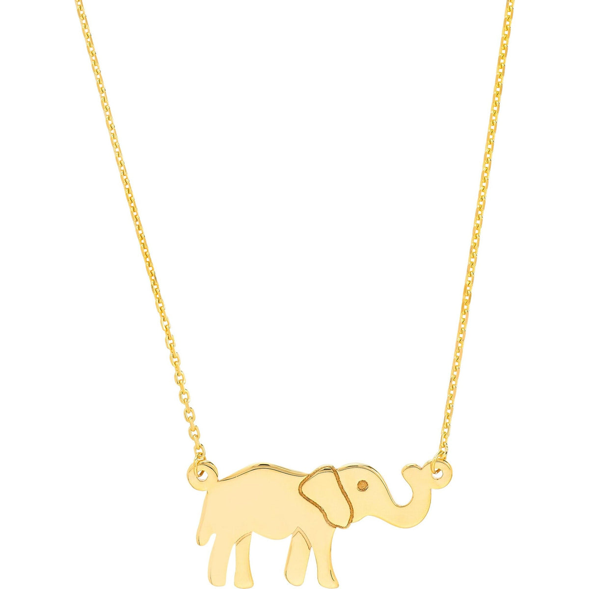 14K yellow gold elephant pendant adjustable necklace from Robinson's Jewelers