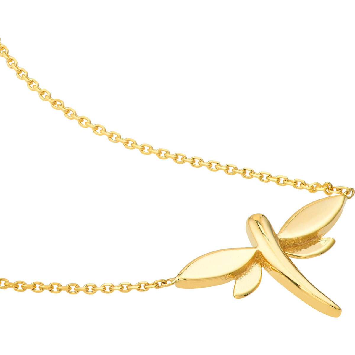 14k Yellow Gold Mini Dragonfly Necklace