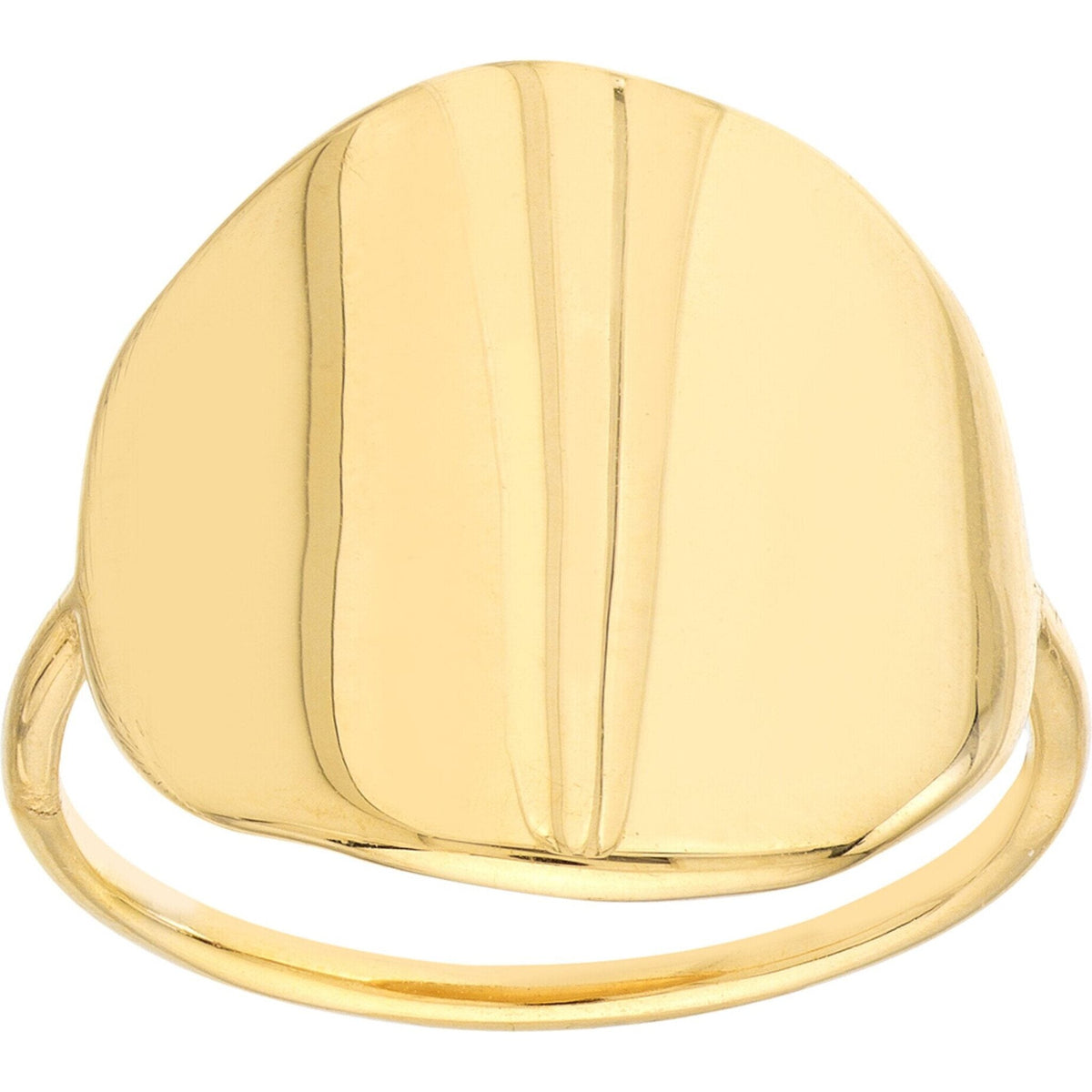 Olas d'Oro 14K Yellow Gold Organic Shape Round Ring - Size 6, showcasing its unique, nature-inspired design