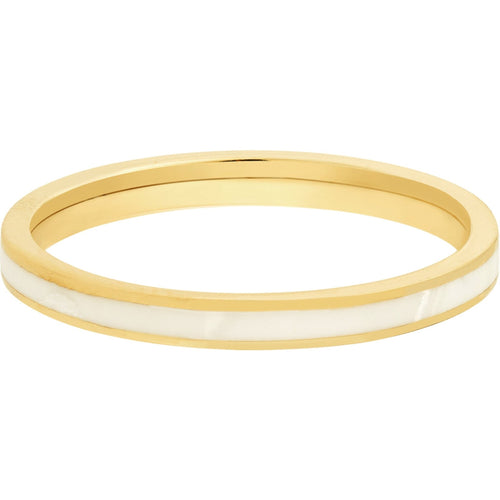 Olas d'Oro 6 inch Ring in 14K Yellow Gold with White Enamel Band