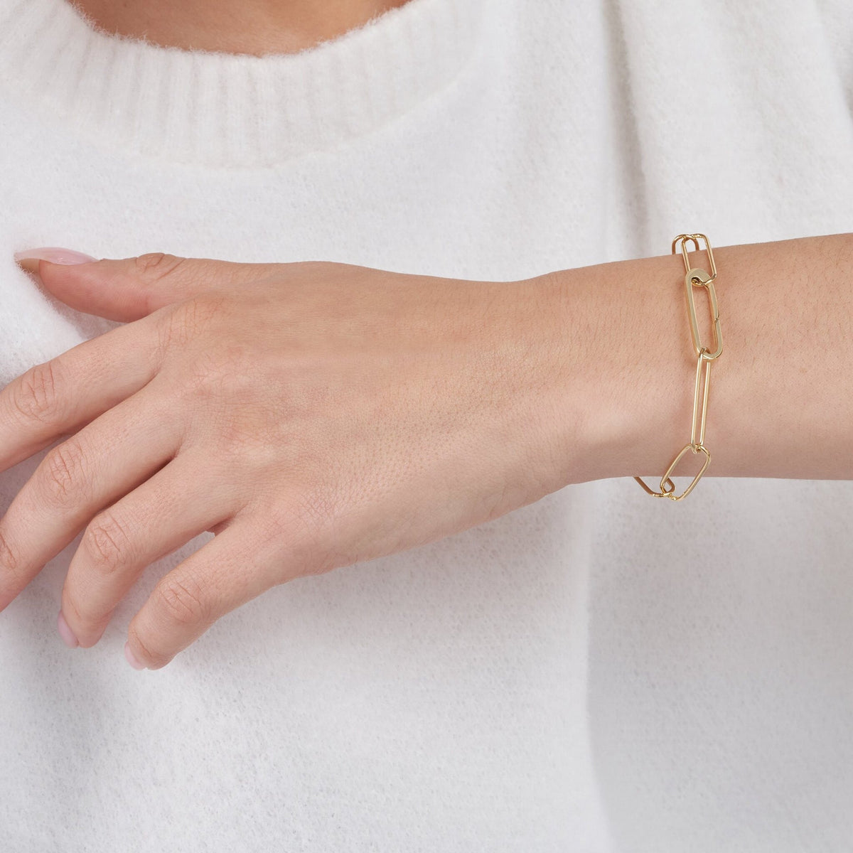 14k Yellow Gold Paper Clip Bracelet by Robinson's Jewelers