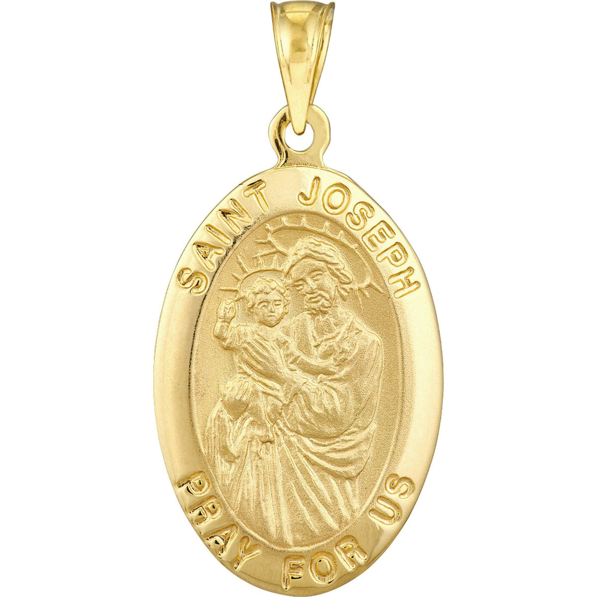 Olas D'Oro 14K Yellow Gold Large Oval St. Joseph Medal