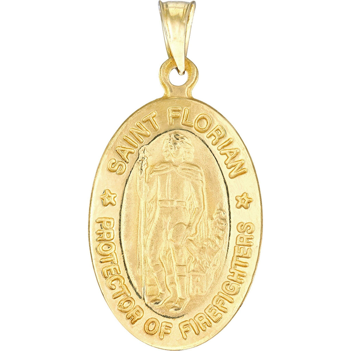 Olas d'Oro 14K Yellow Gold St. Florian Medal Necklace