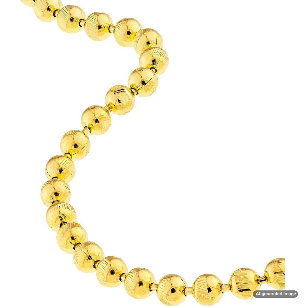 Olas d'Oro 7.5 inch Bracelet in 14K Yellow Gold with 2.35mm Diamond Cut Beads