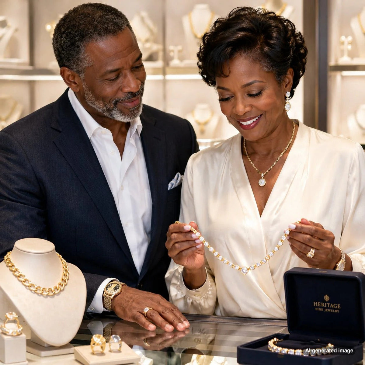 Old Money vs New Money jewelry comparison featuring pearl strand and modern diamond chain