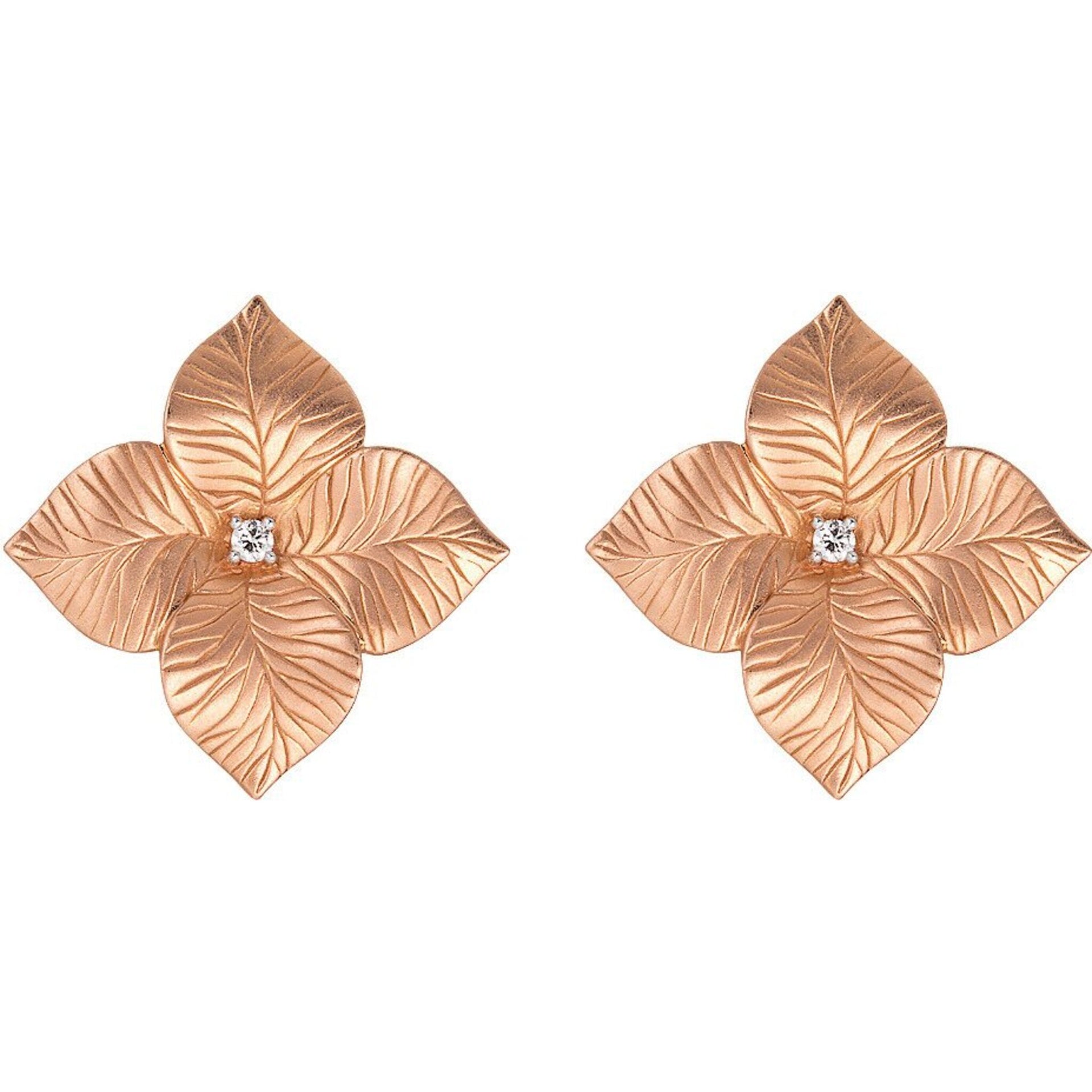 Rose Gold Floral Statement Earrings | Wedding Jewelry for Bride - Glitz And  Love
