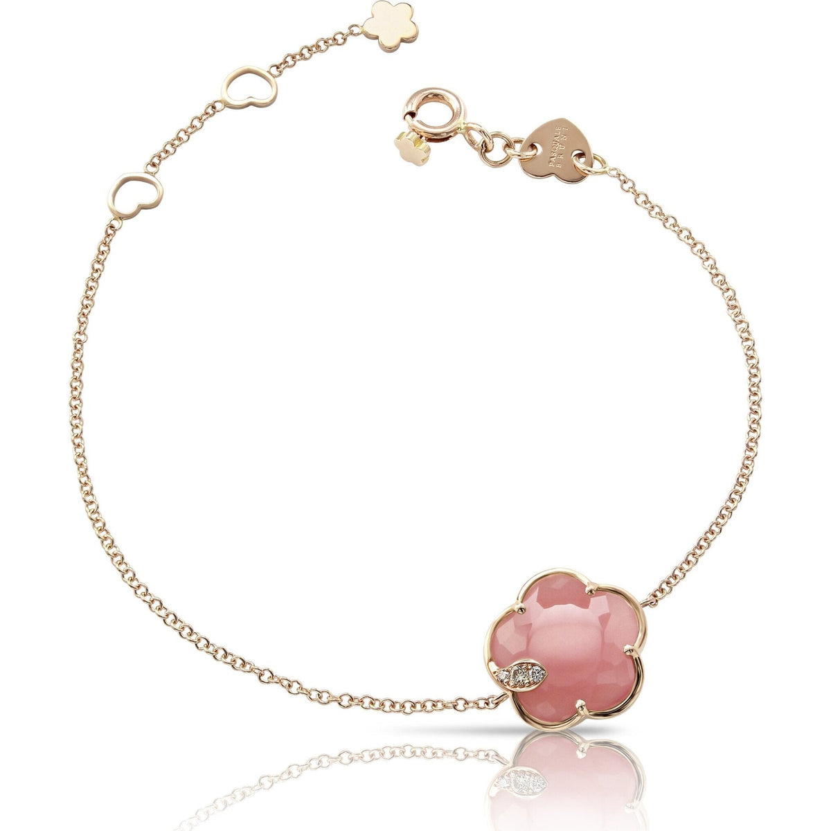 Pasquale Bruni Petit Joli Bracelet in 18k Rose Gold with Pink Chalcedony and Diamonds