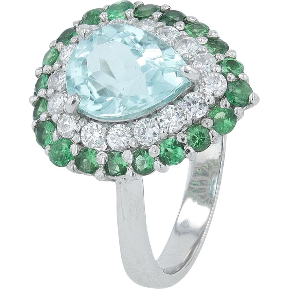 Paraiba Tourmaline and Diamond Halo Ring