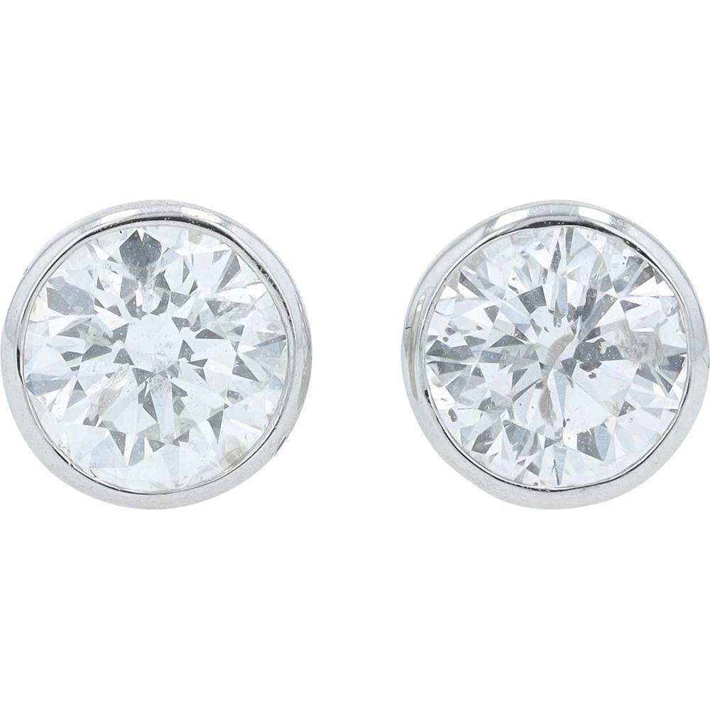 Platinum Bezel Set Diamond Earrings at Robinson's Jewelers