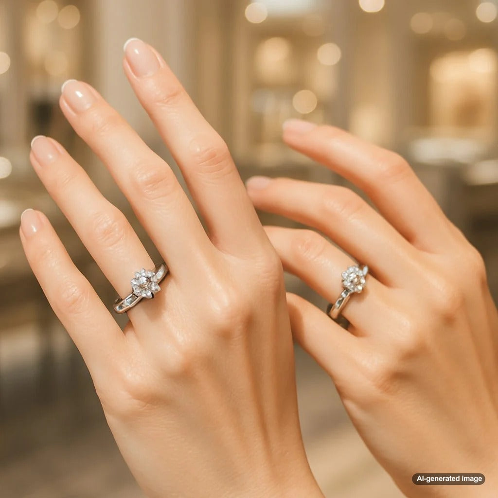 Platinum and white gold rings side by side, showcasing their unique brilliance and elegance
