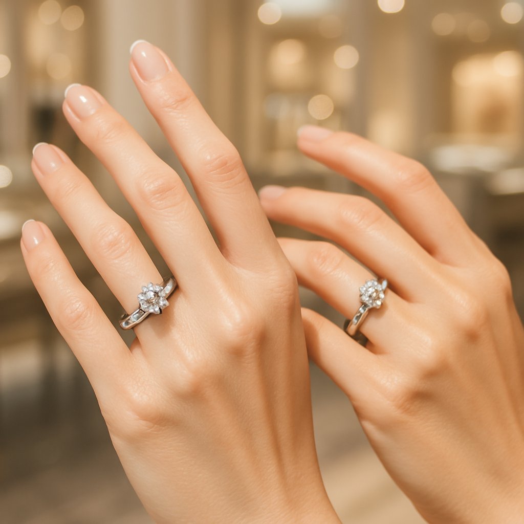 Platinum and white gold rings side by side, showcasing their unique brilliance and elegance