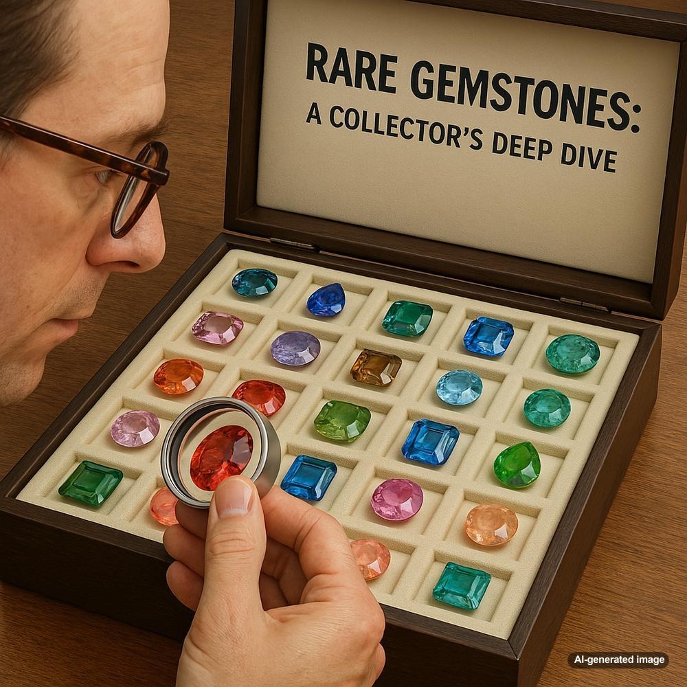 Collection of rare gemstones including Alexandrite, Paraiba Tourmaline, and Black Opal displayed on velvet