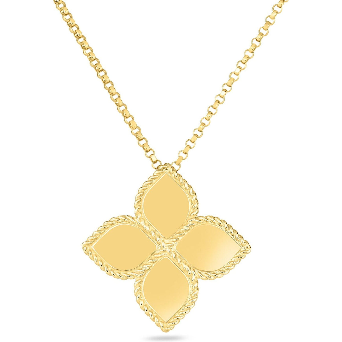 Roberto Coin Princess Flower Pendant Necklace in 18k Yellow Gold