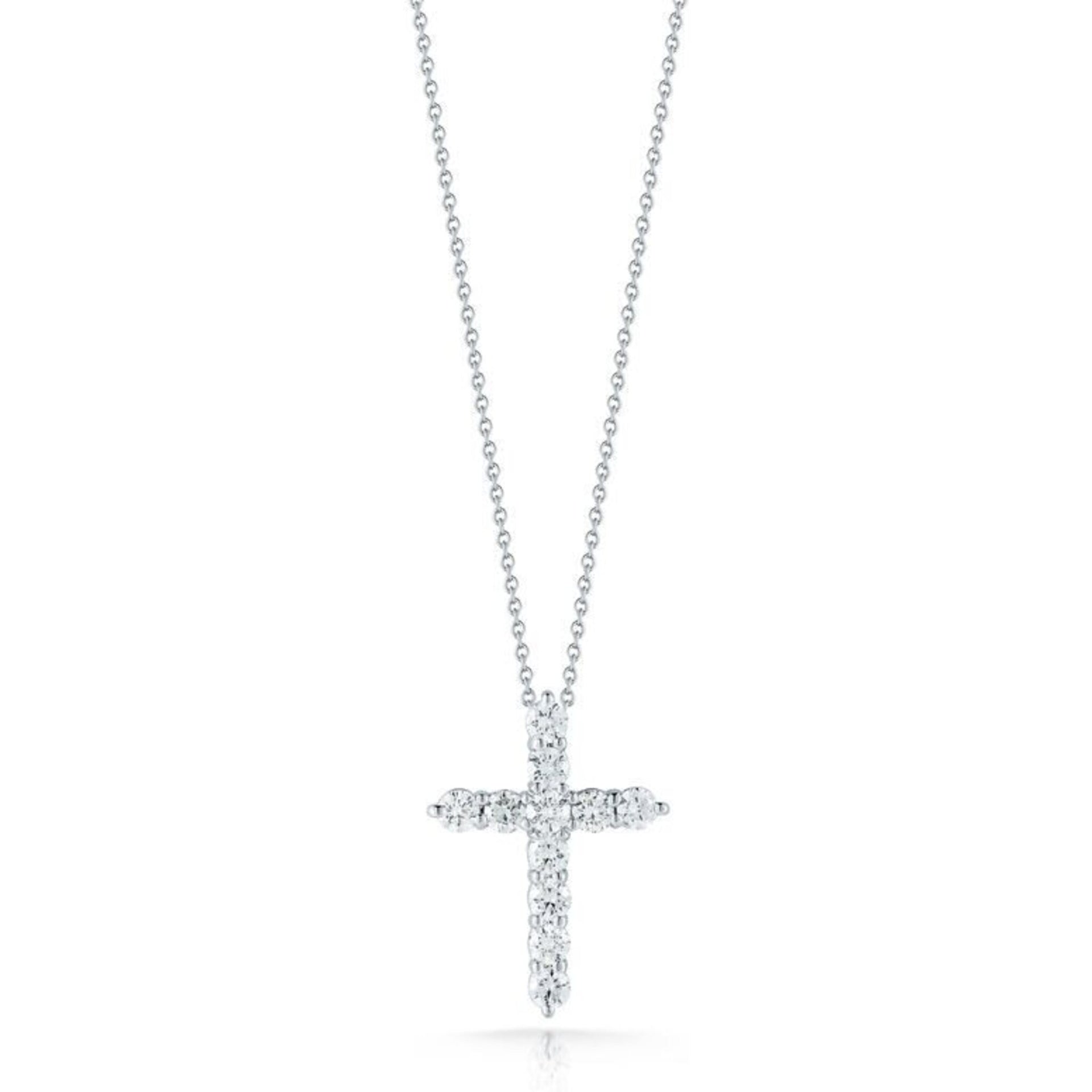 baguette diamond cross necklace 14k white gold