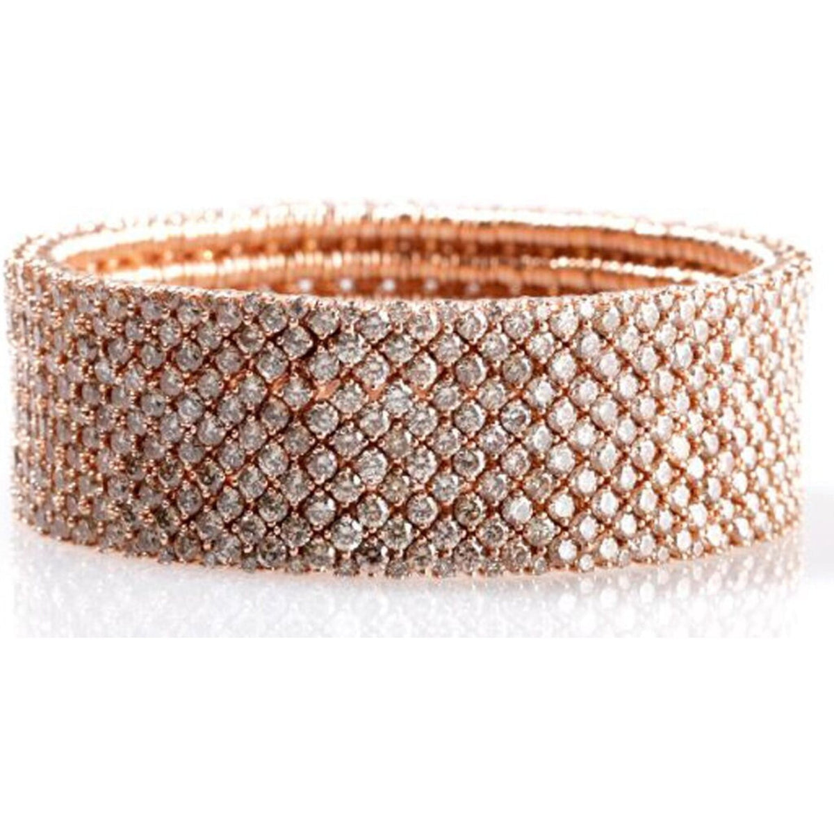 Roberto Demeglio 6-row Champagne Diamond Stretch Bracelet in 18k Rose Gold