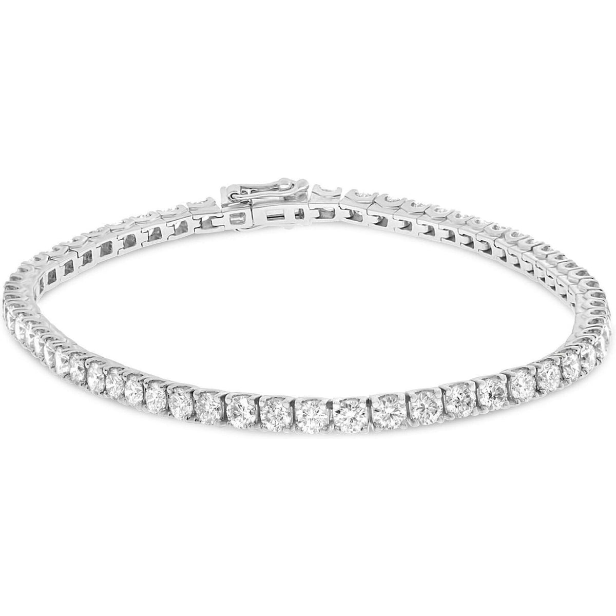 Roman & Jules 14k White Gold 5 Carat Diamond Symphony Tennis Bracelet