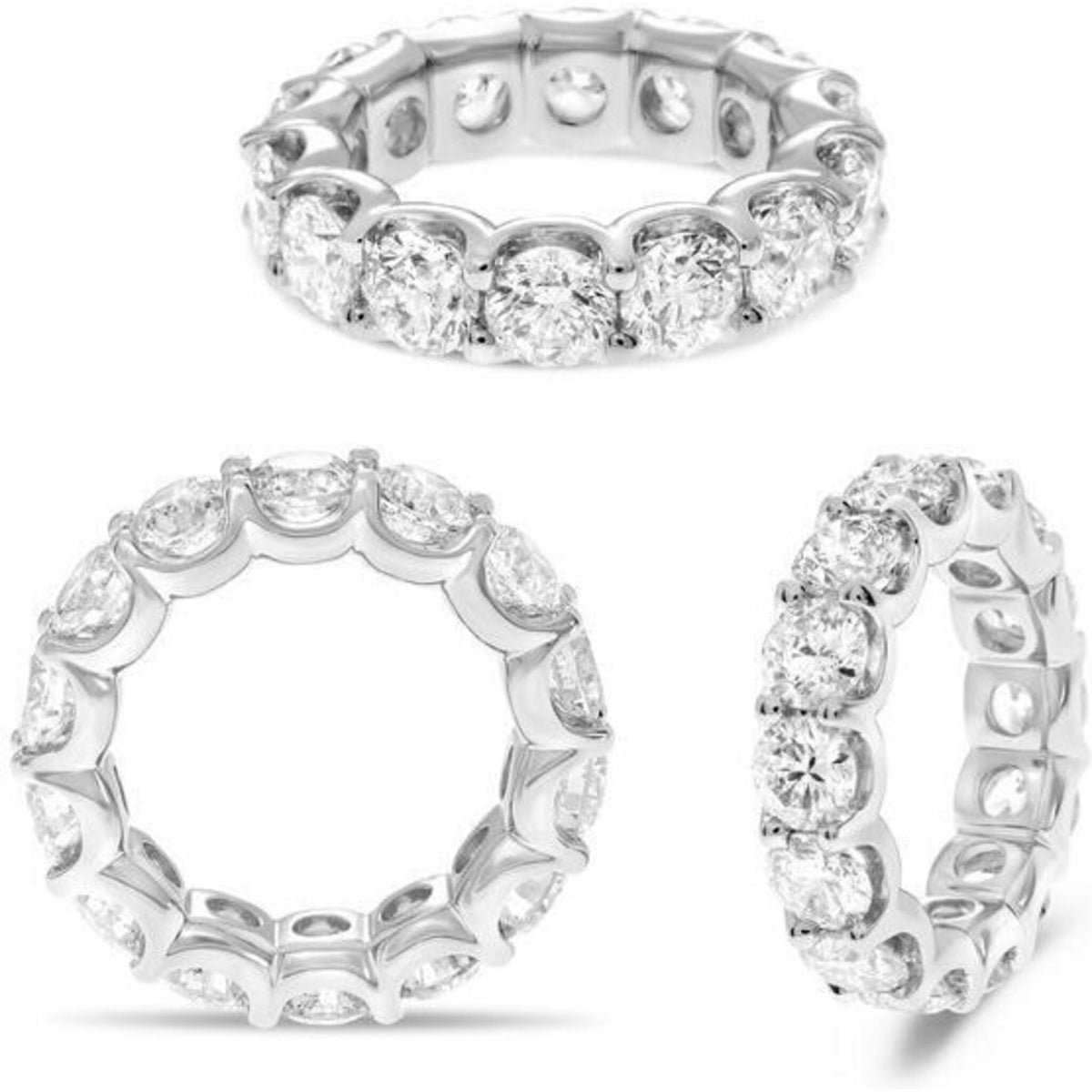 Roman & Jules Platinum Eternity Ring Band with 7.00 Carat Round Diamonds - Luxury Bridal Jewelry
