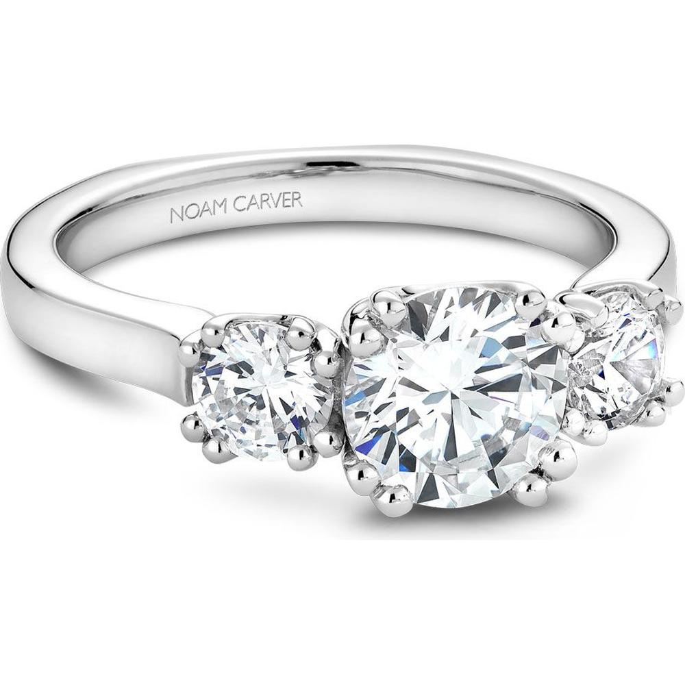 Noam Carver Round Cut Diamond Engagement Ring in White Gold